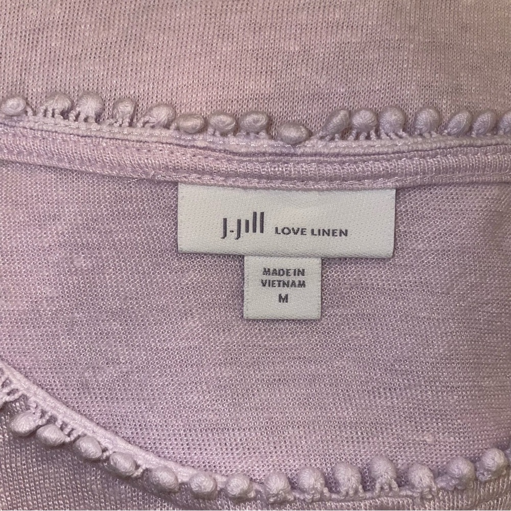 J. Jill Lavender Linen Top Medium - Picture 7 of 7